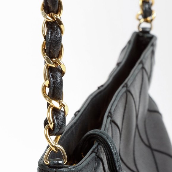 Chanel Vintage Chain Tassel Black Lambskin Crossbody Bag - Picture 7 of 12